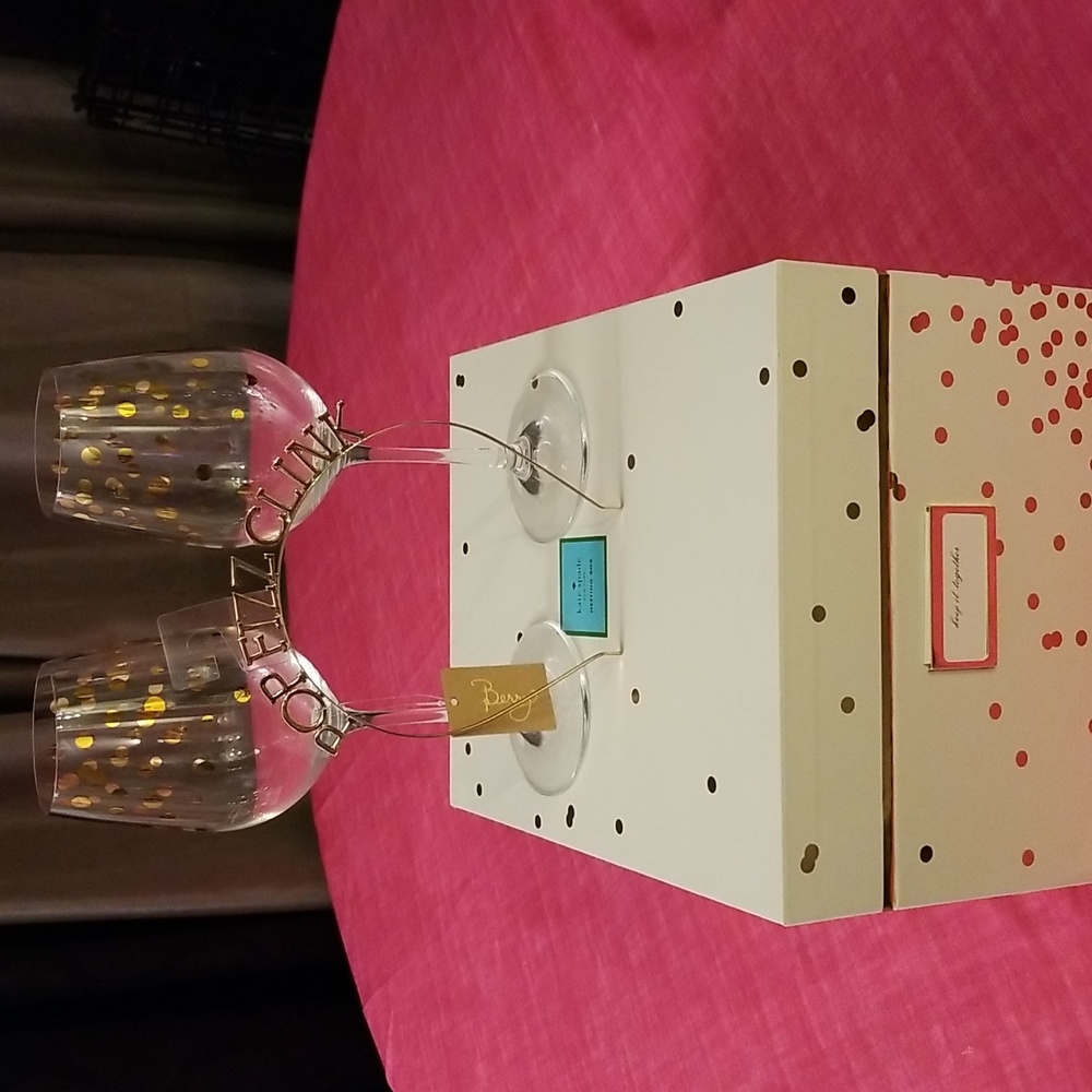 NWT Kate Spade nesting box with wine glasses